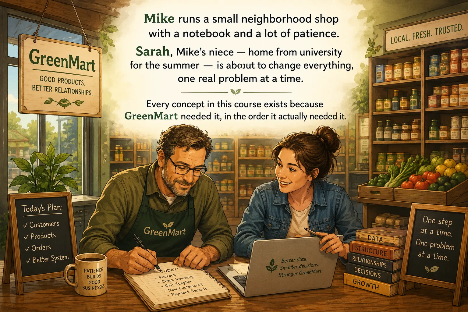 Mike and Sarah at GreenMart
